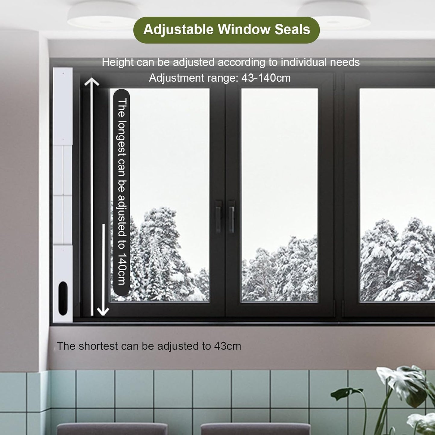 Portable Air Conditioner Window Kit,2-in-1 Universal Window Seal for 5.1"/5.9" Exhaust Hose and Tumble Dryer,Mobile A/C Window Vent Seal Kit with 4 Adjustable Seal Plate