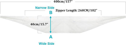 400 cm/157”Universal Window Seal for Portable Air Conditioner Vent Kit and Tumble Dryer Easy to Install - Air Exchange Guards with Zip and Adhesive Fastener