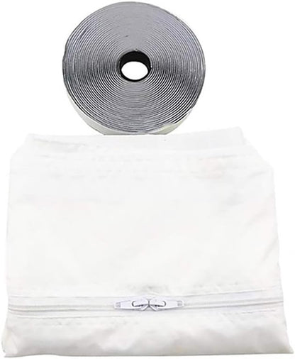 300cm Universal Window Seal for Mobile Air-Conditioning and Tumble Dryer, Air Exchange Guards with Zip and Adhesive Tape, No Need Drilling Holes/150(for 4m Push Windows)