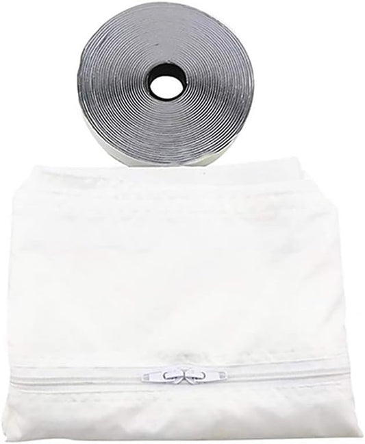 300cm Universal Window Seal for Mobile Air-Conditioning and Tumble Dryer, Air Exchange Guards with Zip and Adhesive Tape, No Need Drilling Holes/150(for 4m Push Windows)