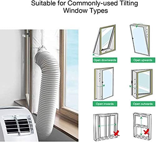 400 cm/157”Universal Window Seal for Portable Air Conditioner Vent Kit and Tumble Dryer Easy to Install - Air Exchange Guards with Zip and Adhesive Fastener