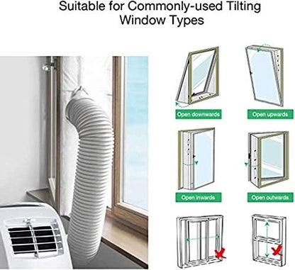 400 cm/157”Universal Window Seal for Portable Air Conditioner Vent Kit and Tumble Dryer Easy to Install - Air Exchange Guards with Zip and Adhesive Fastener