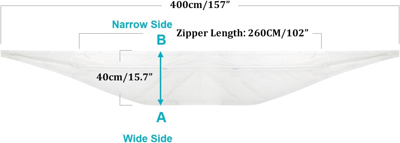 HOOMEE 157”(400CM) Universal Window Seal for Mobile Air Conditioner and Tumble Dryer – Window Kit Works with Portable AC, Easy to Install - Air Exchange Guards with Zip and Adhesive Fastener