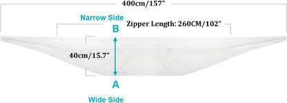 HOOMEE 157”(400CM) Universal Window Seal for Mobile Air Conditioner and Tumble Dryer – Window Kit Works with Portable AC, Easy to Install - Air Exchange Guards with Zip and Adhesive Fastener