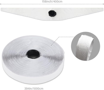BEWAVE Portable AC Window Seal, 157"(400CM) Universal Window Seal for Portable Air Conditioner, Window Vent Kit with Shrink Rope and Adhesive Fastener for Casement Window