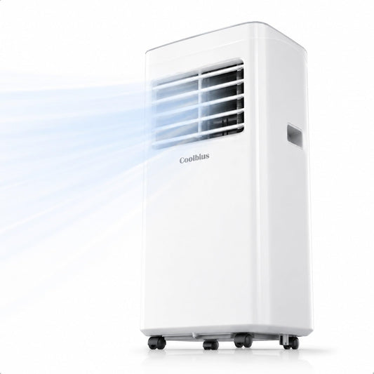 Coolblus Portable Air Conditioners, 8500 BTU Portable AC Cool Up to 360 Sq.Ft, 3 IN 1 with Remote Control, Sleep Mode, Window Kit, No Wall or Window Installation Needed, White-8500BTU