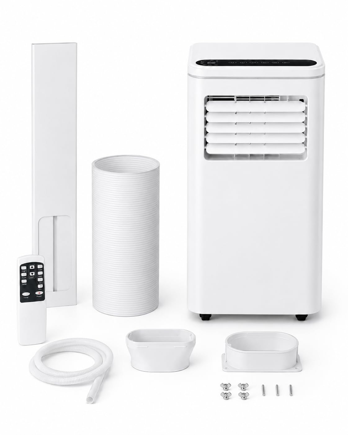 GarveeLife Portable Air Conditioner,8,000 BTU for Rooms up to 350 Sq.Ft., Smart Compact AC Unit with Cooling, Dehumidifier, Fan, Remote Control and Window Kit, White