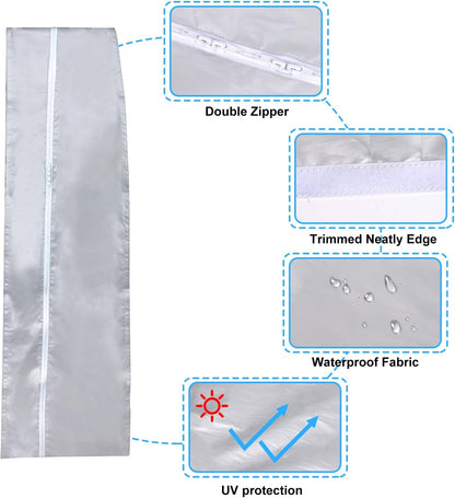 400CM (157") Portable AC Window Vent Kit with 2 Zipper Doors, Universal Casement Window Vent Seal Kit for Mobile Air Conditioner and Dryer, Upgraded Full Sealing Waterproof AC Window Seal Kit