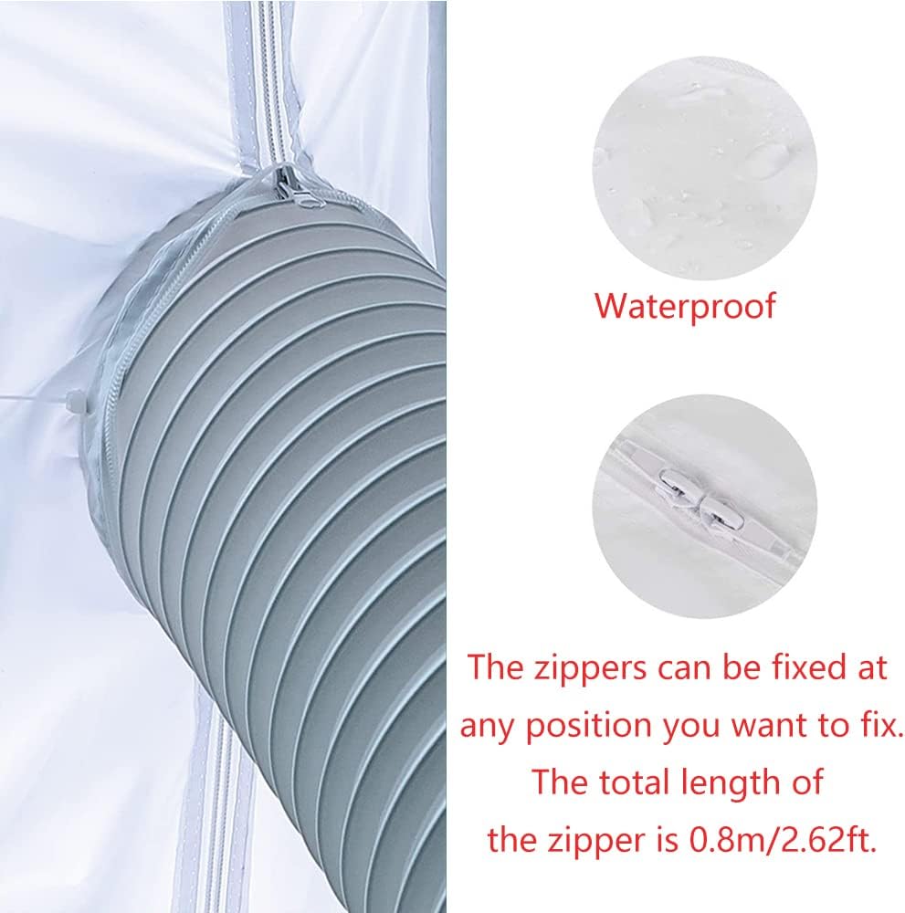 300cm Universal Window Seal for Mobile Air-Conditioning and Tumble Dryer, Air Exchange Guards with Zip and Adhesive Tape, No Need Drilling Holes/150(for 4m Push Windows)
