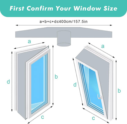 Fohil 400CM (157") Portable AC Window Seal Kit, Window Vent Seal Kit for Portable Air Conditioner Dryer, Waterproof Full Sealing A/C Vent Sealing Cloth for Push Out Windows