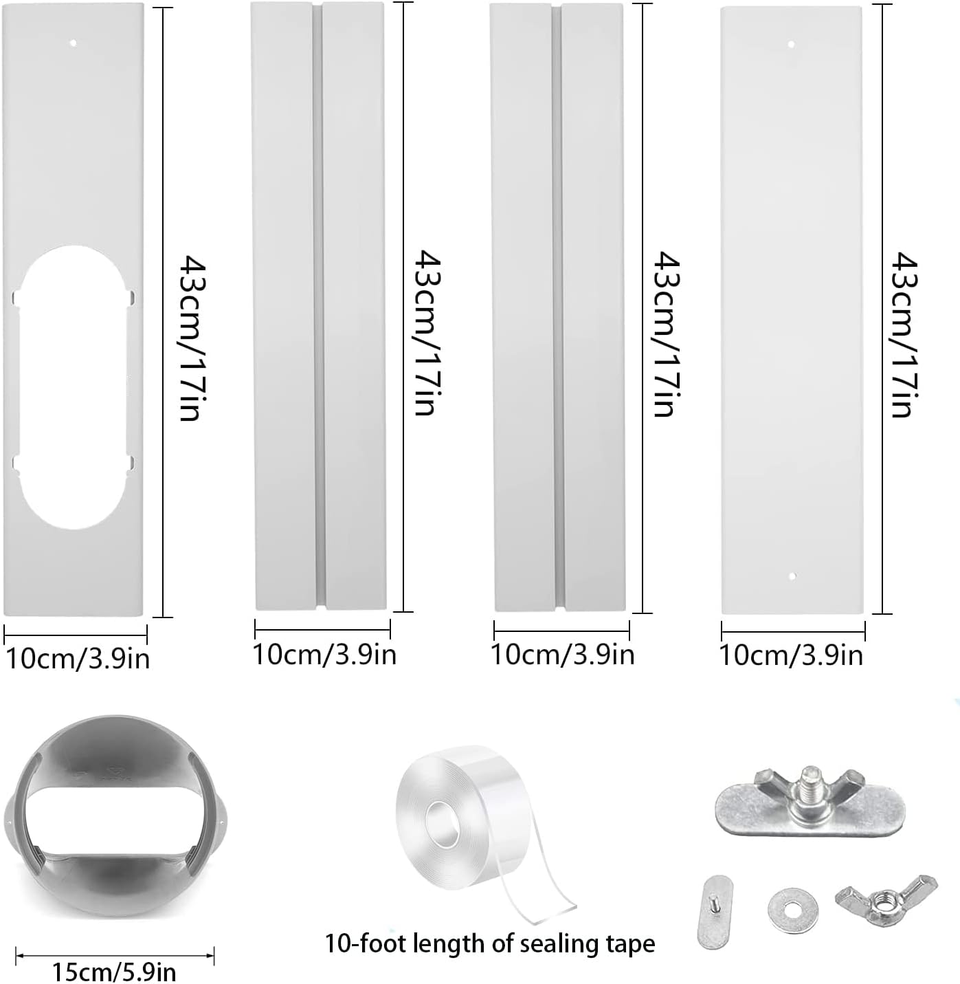 Portable Air Conditioner Window Kit with 5.9” Exhaust Hose, Adjustable Universal Window Seal for AC Unit…