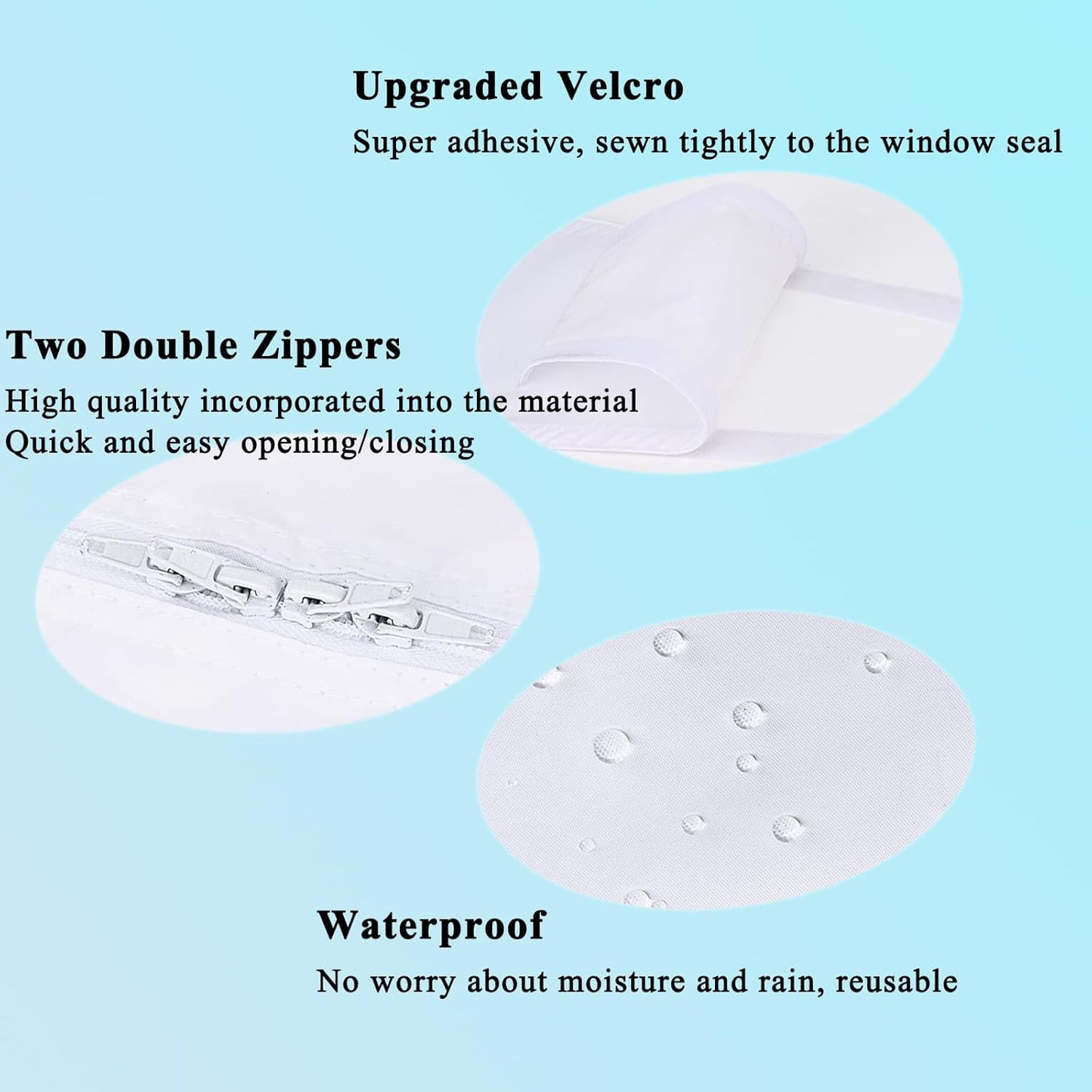 400CM(157") Window Seal Kit, Casement AC Window Vent Seal Kit, 100% Sealing Effect Waterproof Window Seal Kit, Easy Installation, Fit for Single&Dual Hose 1~6in Portable Air Conditioner, Tumbler Dryer