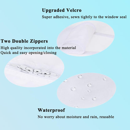 400CM(157") Window Seal Kit, Casement AC Window Vent Seal Kit, 100% Sealing Effect Waterproof Window Seal Kit, Easy Installation, Fit for Single&Dual Hose 1~6in Portable Air Conditioner, Tumbler Dryer