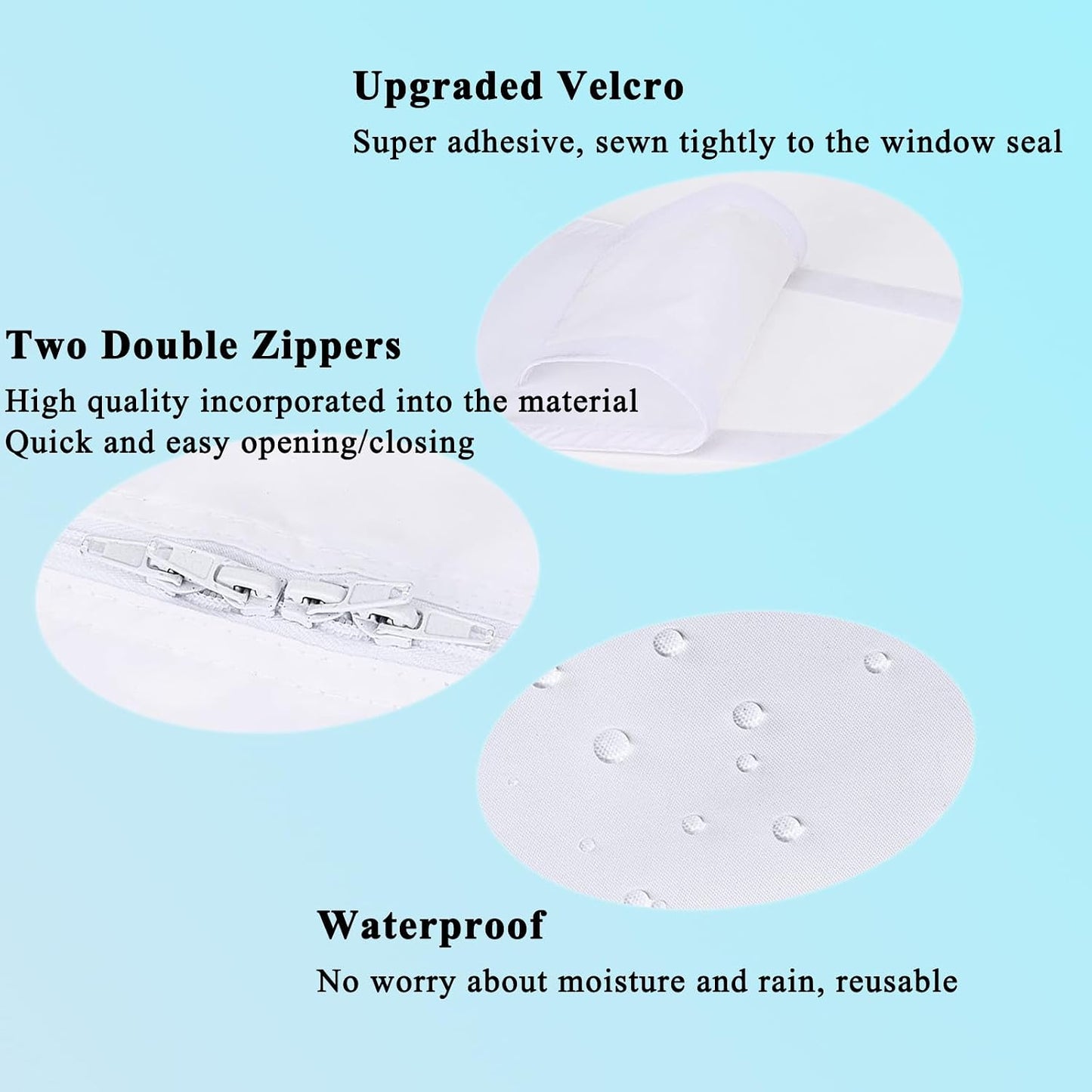5M (196") Mobile Air Conditioner Window Seal for Casement Windows, Window Vent Kit, Easy Installation, Fit for Portable Air Conditioner, Dryer(White)