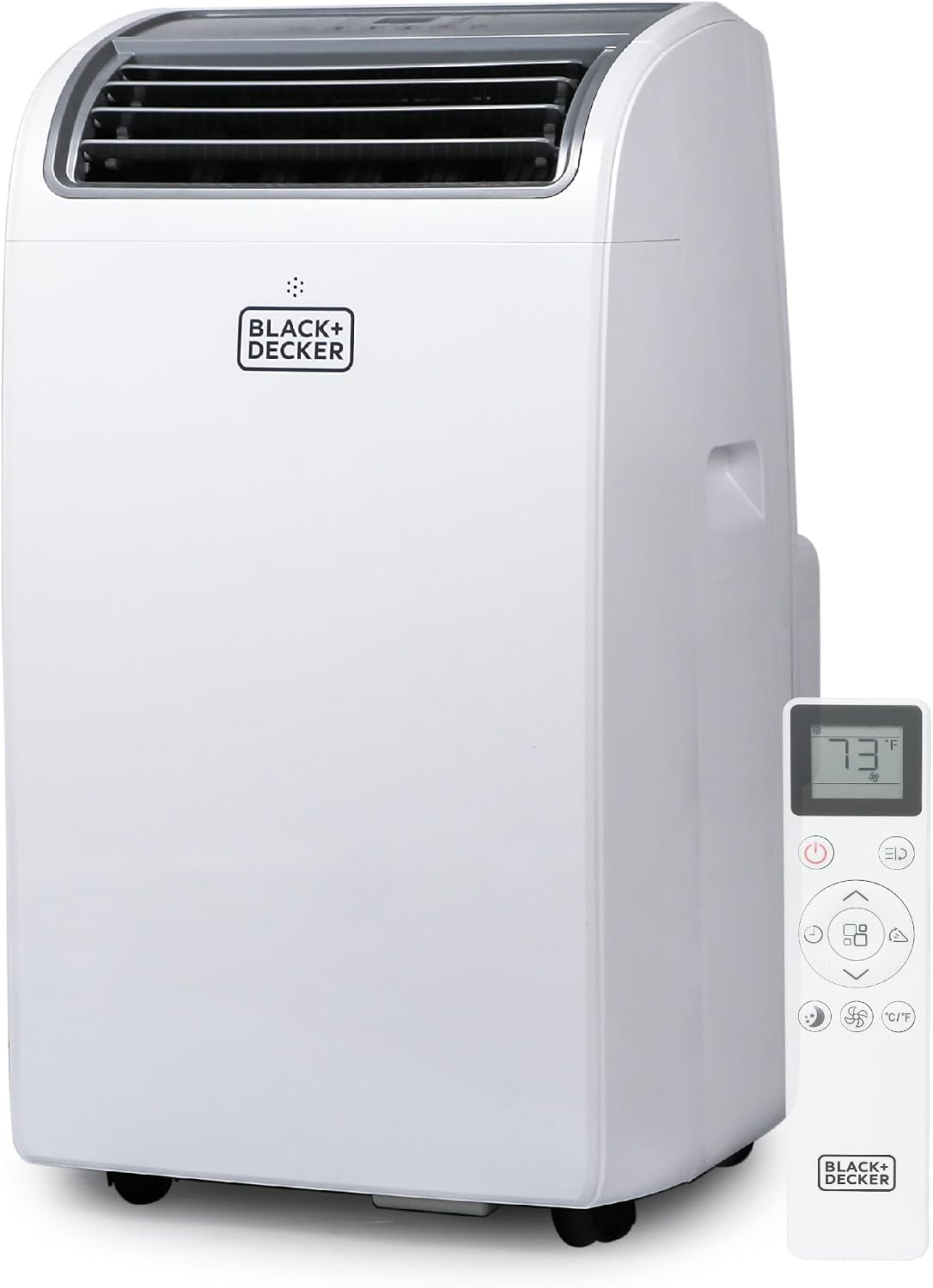 BLACK+DECKER Portable Air Conditioner,14,000 BTU Cooling, 12,000 BTU Heating for Rooms up to 700 Sq. Ft., Smart AC Unit with Follow Me Remote, BPACT14HWT, White