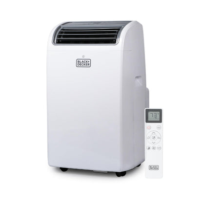 BLACK+DECKER Portable Air Conditioner,14,000 BTU Cooling, 12,000 BTU Heating for Rooms up to 700 Sq. Ft., Smart AC Unit with Follow Me Remote, BPACT14HWT, White