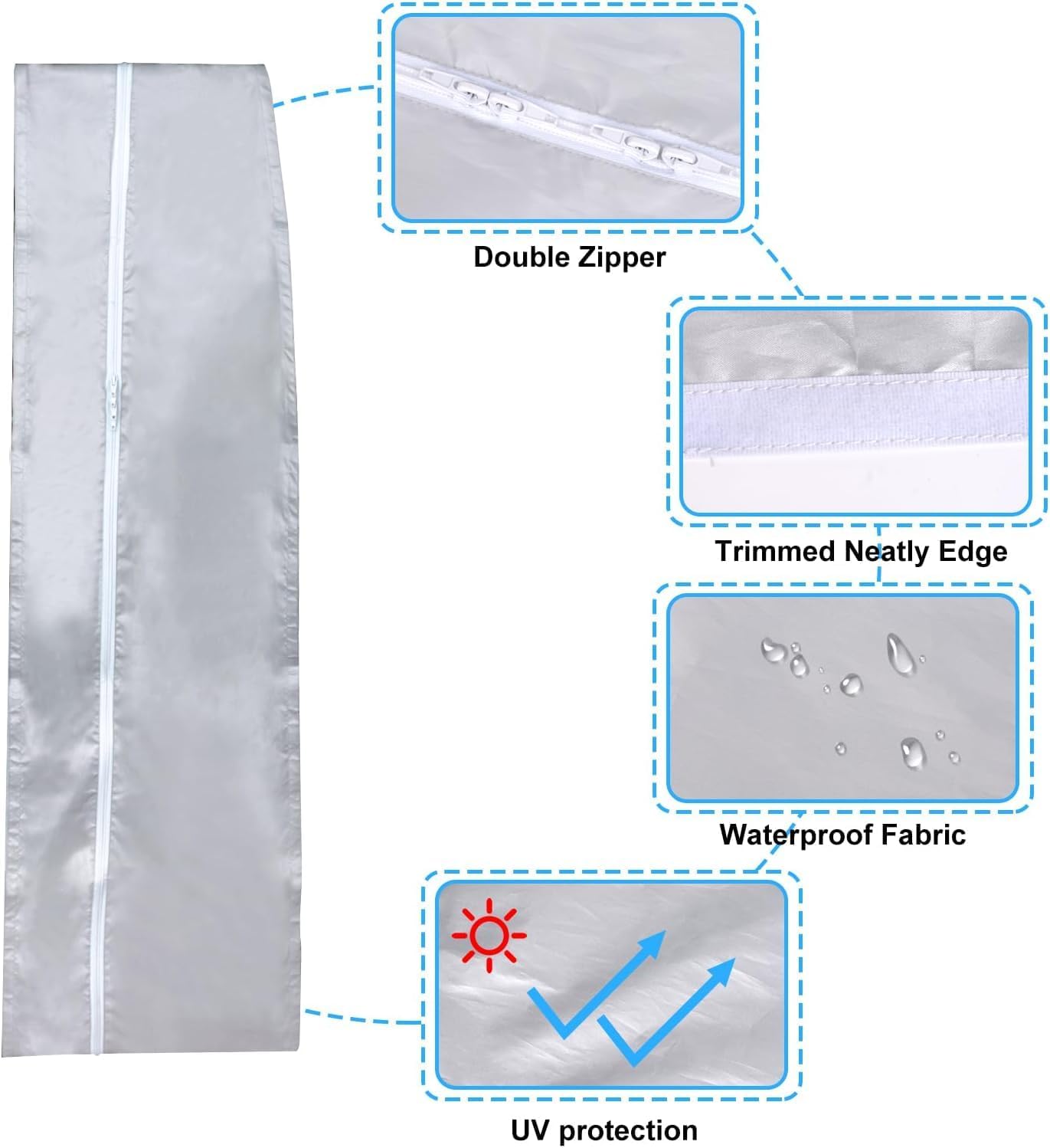 400 cm/157”Universal Window Seal for Portable Air Conditioner Vent Kit and Tumble Dryer Easy to Install - Air Exchange Guards with Zip and Adhesive Fastener