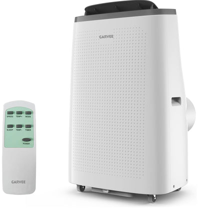Garvee 8000 BTU Portable Air Conditioner, Complete Window Kit & Remote Included - Easy Setup, Cools 350 Sq. Ft Rooms, 24-Hr Timer, Sleep Mode, Quiet Operation, White
