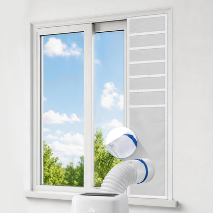 Portable Air Conditioner Window Vent Kit，Window Vent Seal Kit for Mobile Air Conditioning & Dryer，Full Sealing Waterproof，Fit Both 5" and 6" Exhaust Hose，Length Adjustable 10x24~36 inches