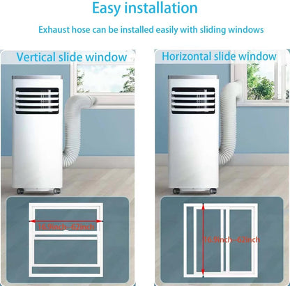 Portable Air Conditioner Vent Kit with 5.9" Exhaust Hose Universal Seal for AC Unit, Window Kit with Coupler for Sliding Horizontal or Vertical Windows