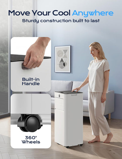 Portable Air Conditioners - 2026 Upgraded 10000 BTU Quiet Portable AC for Room up to 450 Sq. Ft, 4 in 1 AC Units with Cool, Fan, Dehumidifier, Sleep, 24H Timer/Remote/Window Kits