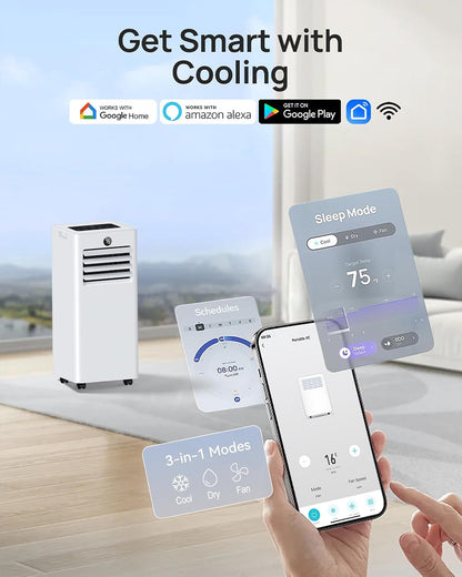 Portable Air Conditioners 16,000 Btu for Large Room up to 850 Sq. Ft., 5-in-1 Smart AC with WiFi App, Fast Cooling, Dehumidifier, Fan, Quiet 36dB Sleep Mode & Window Kit for Bedroom, Office
