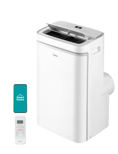 Midea 8,500 BTU ASHRAE (5,000 BTU SACC) Portable Air Conditioner, Smart Control, Cools up to 150 Sq. Ft., with Dehumidifier & Fan mode, Easy- to-use Remote Control & Window Installation Kit Included"