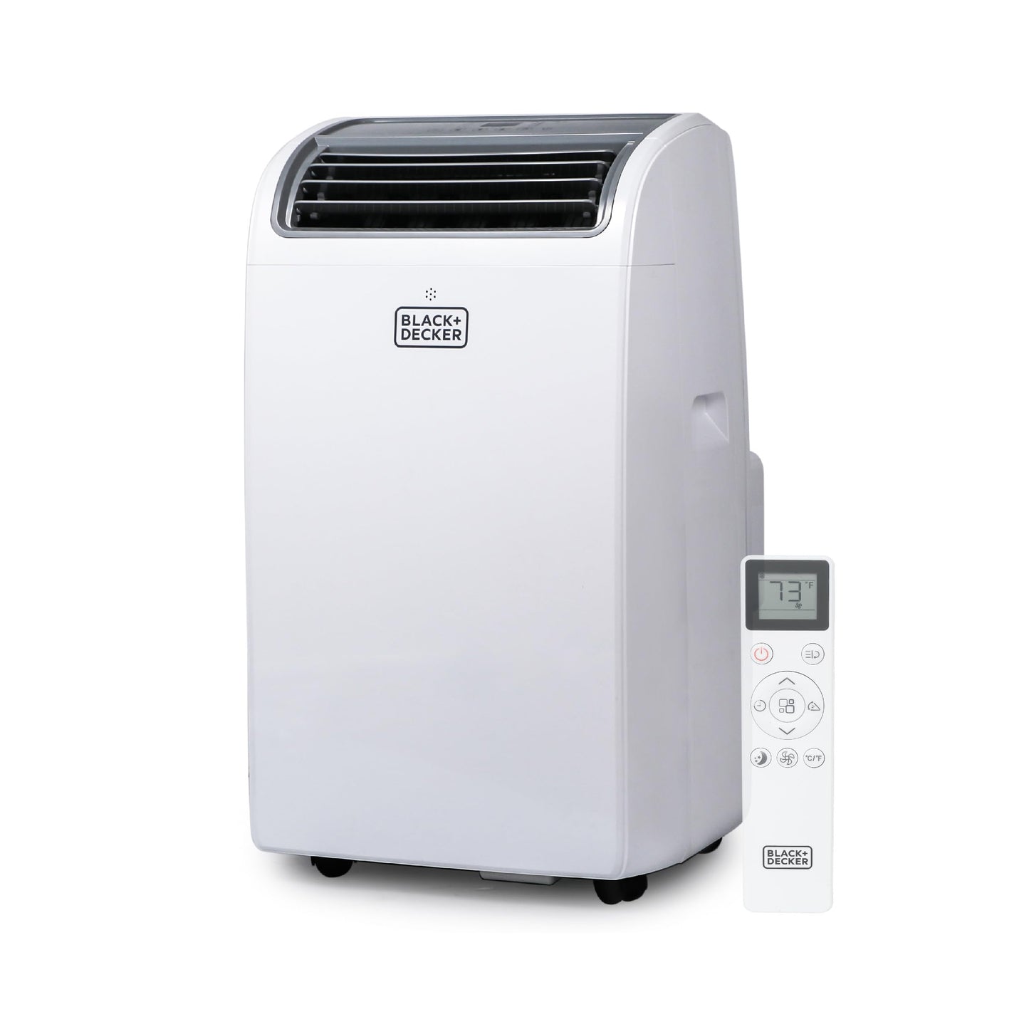 BLACK+DECKER Portable Air Conditioner, 8,000 BTU (3,950 BTU SACC) for Rooms up to 400 Sq. Ft., Portable AC with Follow Me Remote Control and Window Kit, BPACT08WT, White