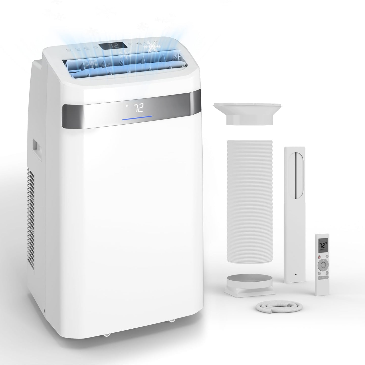 Quiet Portable Air Conditioner 8000 BTUs, Cools Rooms up to 350 Sq. Ft, Dehumidifier & Fan Mode, Sleep Mode, 24-Hour Timer, 26 ft Remote Control, 2026 Model, Window Kit 1-piece