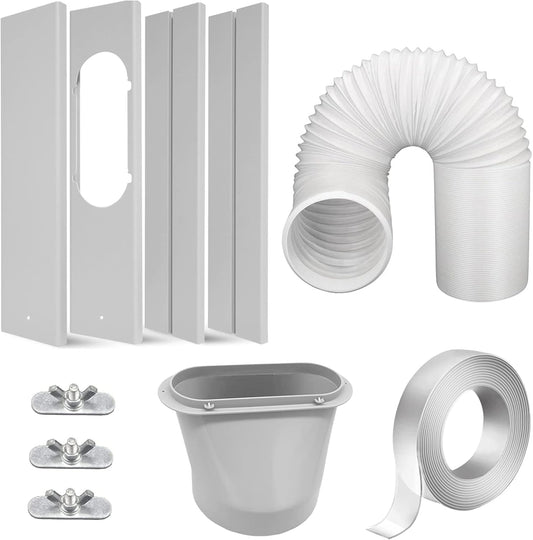 Portable Air Conditioner Window Kit with 5.9” Exhaust Hose, Adjustable Universal Window Seal for AC Unit…