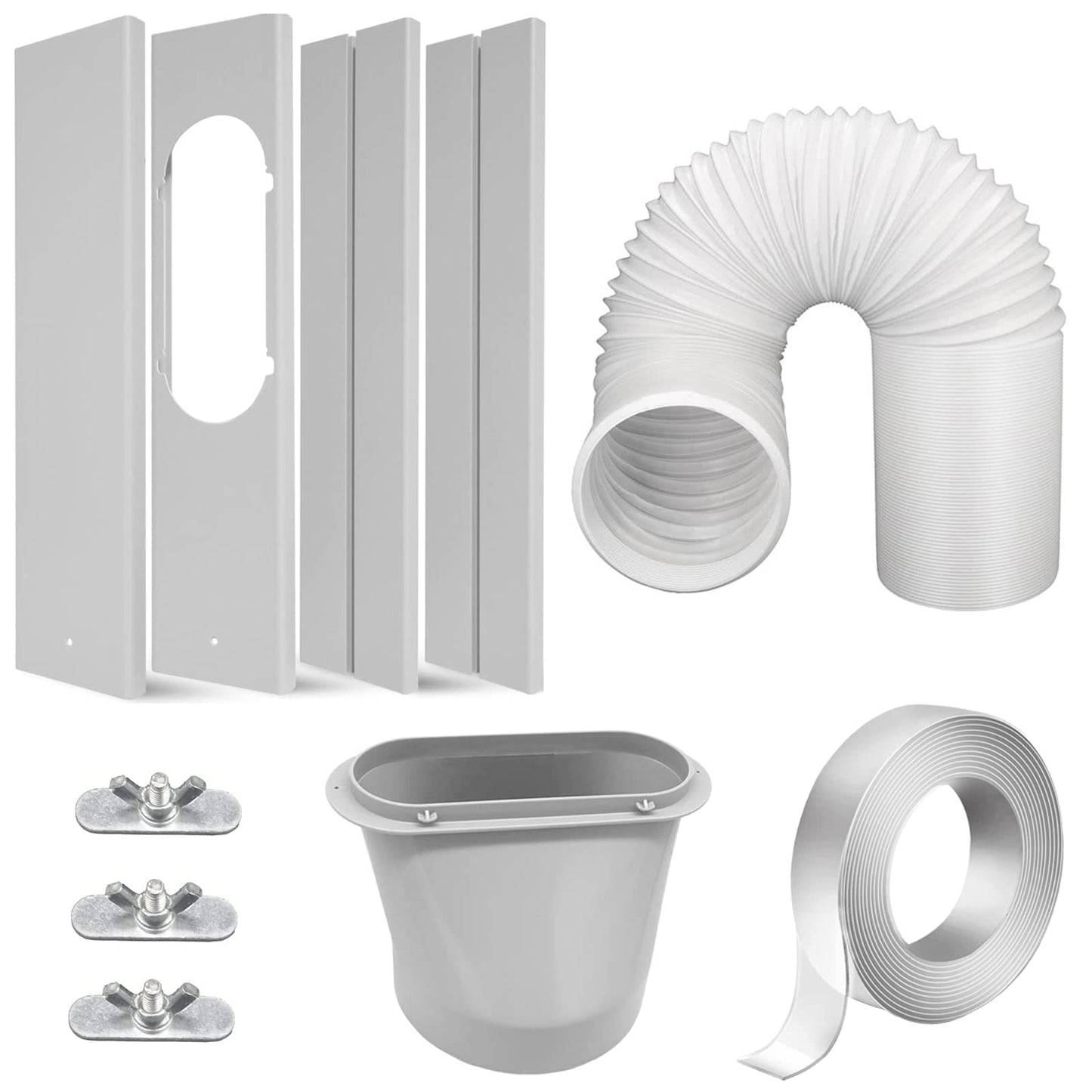 Portable Air Conditioner Window Kit with 5.9” Exhaust Hose, Adjustable Universal Window Seal for AC Unit…
