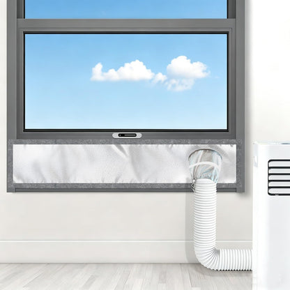 40" Heavy Duty Portable Air Conditioner Window Kit Reflective Aluminum Foil Thermal Shield, 100% Blackout & Waterproof Adjustable Height 3-Layer Insulated Portable AC Window Seal Kit