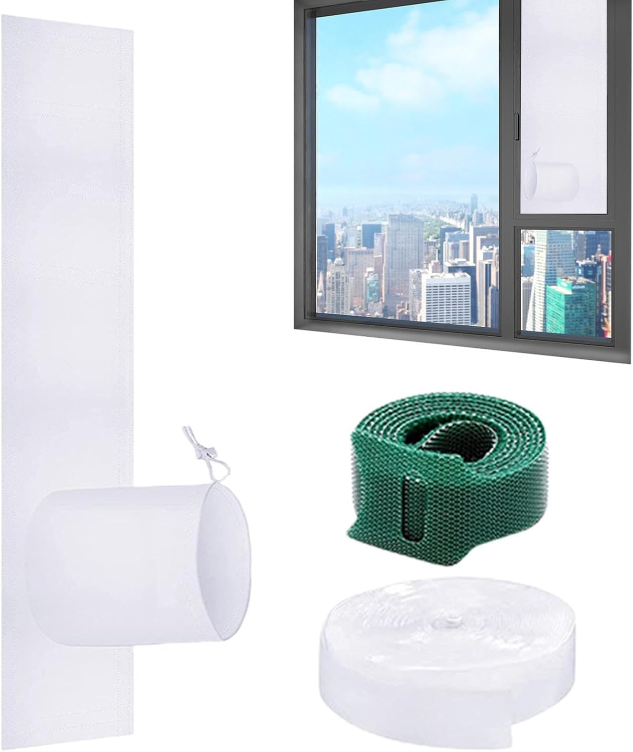 AC Window Kit – Polyester | Conditioner Window | Window1 Seal1 For Portable Air Conditioners Designed To Block Hot Air And Dust While Improving Cooling Efficiency Features