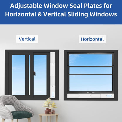 Portable Air Conditioner Window Kit,2-in-1 Universal Window Seal for 5.1"/5.9" Exhaust Hose and Tumble Dryer,Mobile A/C Window Vent Seal Kit with 4 Adjustable Seal Plate