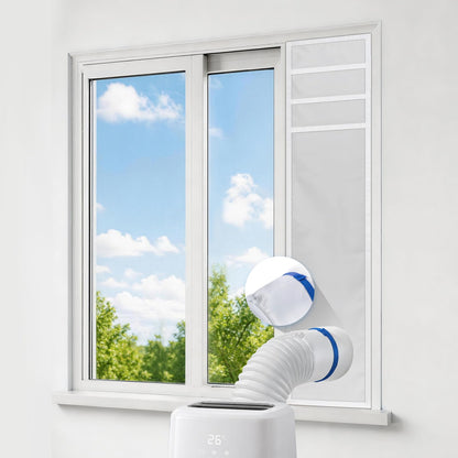 Portable Air Conditioner Window Vent Kit，Window Vent Seal Kit for Mobile Air Conditioning & Dryer，Full Sealing Waterproof，Fit Both 5" and 6" Exhaust Hose，Length Adjustable 10x24~36 inches