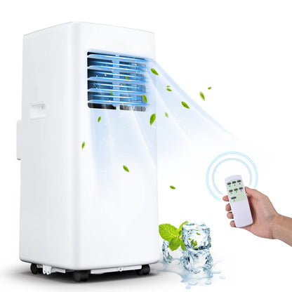 EUHOMY 8,000 BTU Portable Air Conditioners, 4-in-1 Air Conditioner Portable Up to 350 Sq.Ft., Portable AC Unit with Cool, Fan, Dehumidifier, Sleep, 24H Timer, Remote & Installation Kit, for Bedroom