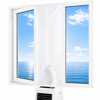 Gruntbear 600CM Universal Window Seal for Portable Air Conditioner, 236 Inch Portable AC Window Seal with Zip and Adhesive Fastener Works with Tumble Dryer, Easy to Install