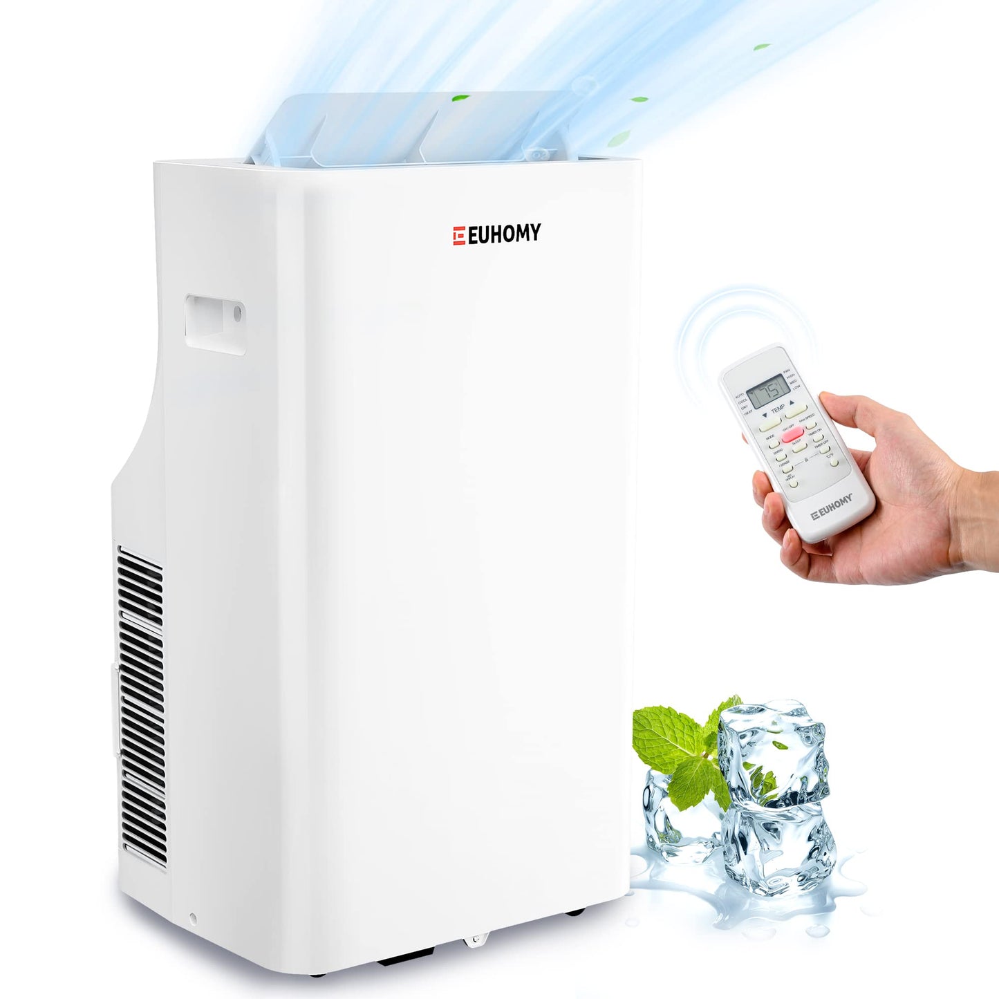 EUHOMY 8,000 BTU Portable Air Conditioners, 4-in-1 Air Conditioner Portable Up to 350 Sq.Ft., Portable AC Unit with Cool, Fan, Dehumidifier, Sleep, 24H Timer, Remote & Installation Kit, for Bedroom