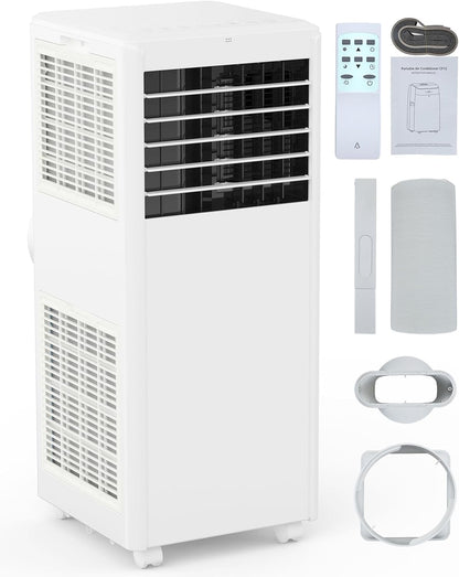 GarveeLife Portable Air Conditioner,8,000 BTU for Rooms up to 350 Sq.Ft., Smart Compact AC Unit with Cooling, Dehumidifier, Fan, Remote Control and Window Kit, White