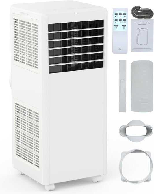 GarveeLife Portable Air Conditioner,8,000 BTU for Rooms up to 350 Sq.Ft., Smart Compact AC Unit with Cooling, Dehumidifier, Fan, Remote Control and Window Kit, White