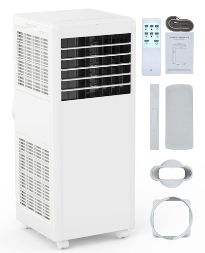 GarveeLife Portable Air Conditioner,8,000 BTU for Rooms up to 350 Sq.Ft., Smart Compact AC Unit with Cooling, Dehumidifier, Fan, Remote Control and Window Kit, White