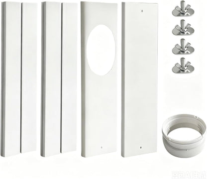 Portable AC Window Vent Kit - Complete Air Conditioner Window Kit, Adjustable PVC Window Seal Kit Panels Up to 60 Inches, for Universal Thread AC Exhaust Hose of 5.1" and 5.9" Diameter