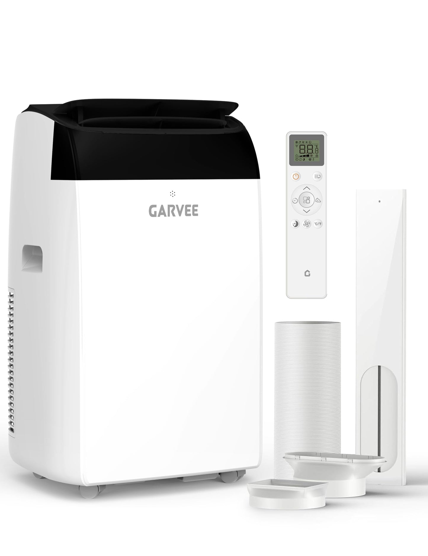 GarveeLife Portable Air Conditioner,8,000 BTU for Rooms up to 350 Sq.Ft., Smart Compact AC Unit with Cooling, Dehumidifier, Fan, Remote Control and Window Kit, White