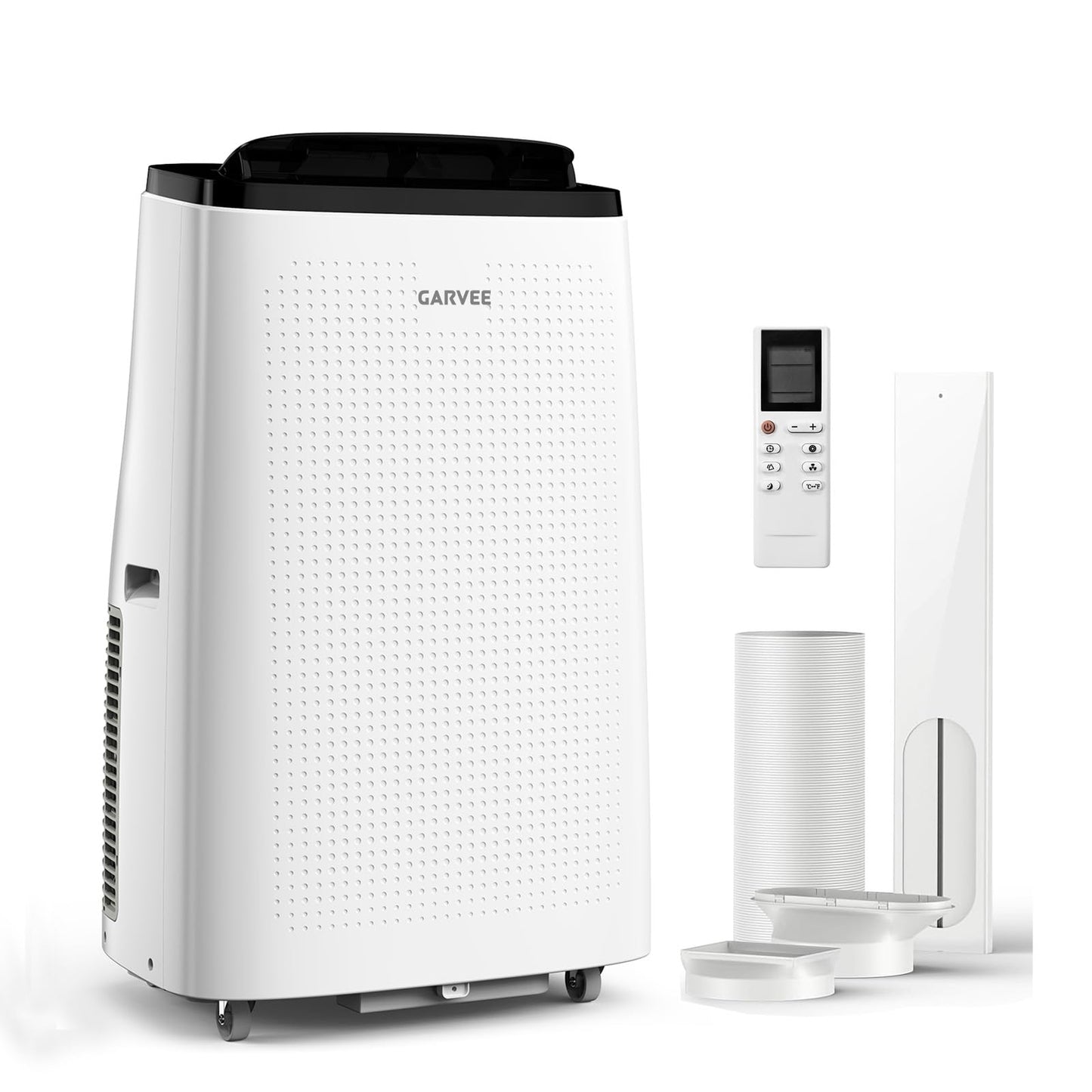 Garvee 8000 BTU Portable Air Conditioner, Complete Window Kit & Remote Included - Easy Setup, Cools 350 Sq. Ft Rooms, 24-Hr Timer, Sleep Mode, Quiet Operation, White