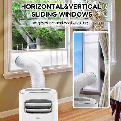 LOVIGA Portable Air Conditioner Window Kit, Window Vent Kit Seal Kit for Portable Air Conditioner Dryer, 10x40~64 Inch Length Adjustable Upgraded 100% Sealing Waterproof Easy to Install