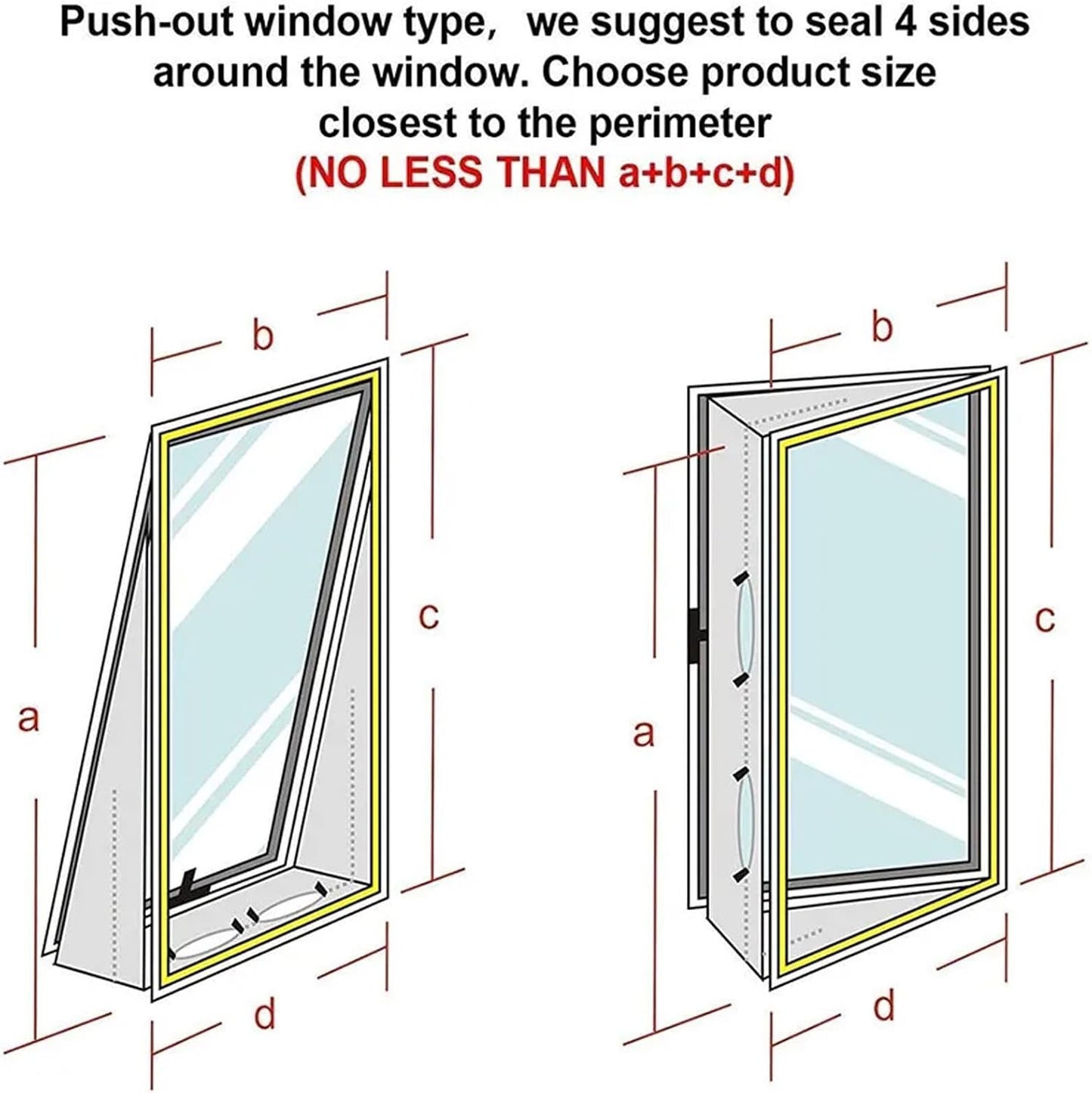 Universal AC Window Seal Kit, Casement Window Vent Kit for Portable Air Conditioner and Tumble Dryer, Waterproof Seal with Zipper for Casement Window, Awning, Skylights, No Drilling (Sealing Cloth-4M)