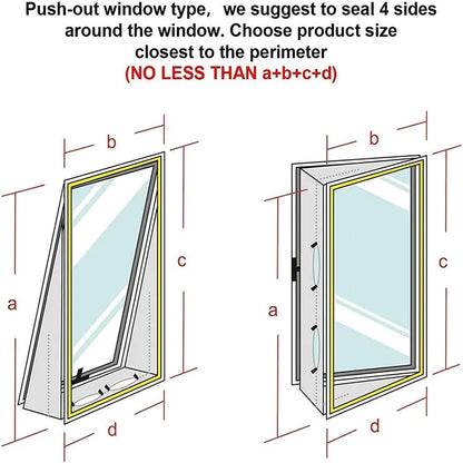 Universal AC Window Seal Kit, Casement Window Vent Kit for Portable Air Conditioner and Tumble Dryer, Waterproof Seal with Zipper for Casement Window, Awning, Skylights, No Drilling (Sealing Cloth-4M)