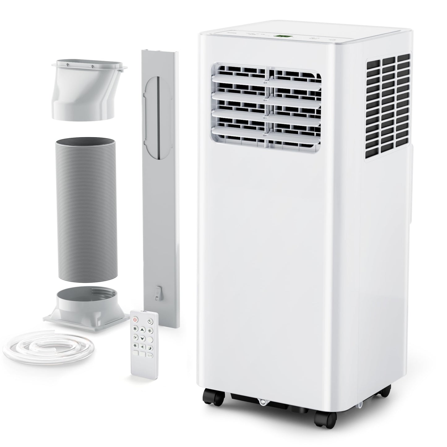 EUHOMY 8,000 BTU Portable Air Conditioners, 4-in-1 Air Conditioner Portable Up to 350 Sq.Ft., Portable AC Unit with Cool, Fan, Dehumidifier, Sleep, 24H Timer, Remote & Installation Kit, for Bedroom