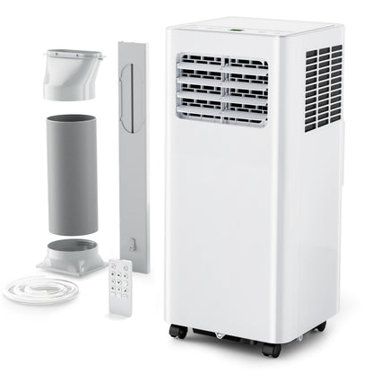 EUHOMY 8,000 BTU Portable Air Conditioners, 4-in-1 Air Conditioner Portable Up to 350 Sq.Ft., Portable AC Unit with Cool, Fan, Dehumidifier, Sleep, 24H Timer, Remote & Installation Kit, for Bedroom