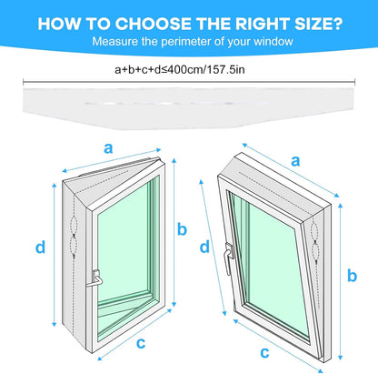 400CM (157") Portable AC Window Vent Kit with 2 Zipper Doors, Universal Casement Window Vent Seal Kit for Mobile Air Conditioner and Dryer, Upgraded Full Sealing Waterproof AC Window Seal Kit